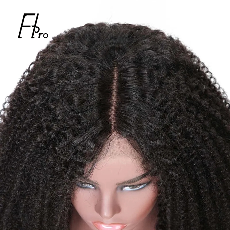 Full Lace Wigs Kinky Curly Natural Black Virgin Hair 150% Density